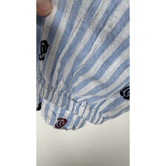 ANTHROPOLOGIE Akemi + Kim Size XS Adela Striped Embroidered Boho Blouse - Picture 7 of 9